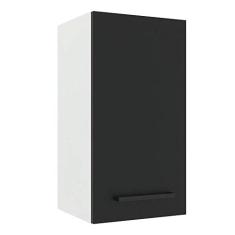 Armário Aéreo Madesa Agata 35 cm 1 Porta - Branco/preto