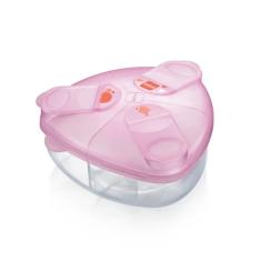 MAM Baby Porta Leite em Pó Com 3 Compartimentos de 40g Com Tampa Antivazamento e Forma Triangular, Rosa