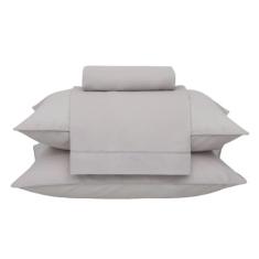 Buddemeyer Jogo de Cama King Percal 180 Fios Basic Percalle 100% Algodão Penteado Bege 4 peças