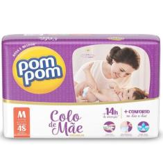 Fralda Pompom Colo De Mãe 14 Horas Mega M 48 Unidades