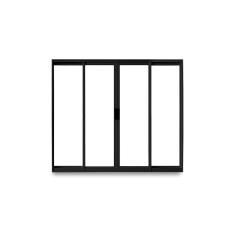 Janela de Correr Abertura Central Exclusiva 4 Folhas Vidro Liso 100x120cm CRV Portas e Janelas Preto