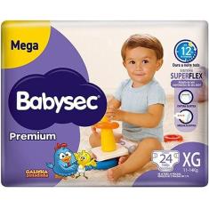 Fralda Babysec Premium Mega XG com 24 unidades, XG, 24