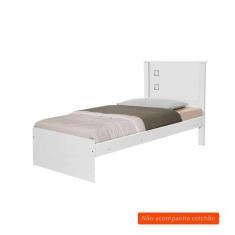 Cama Solteiro Barcelona Flex Branca e Preta - Tebarrot