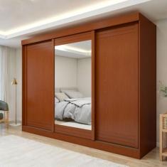 Guarda Roupa Nice 3 Portas 4 Gavetas com Espelho - Móveis Lopas