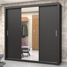 Guarda Roupa Casal com Espelho 3 Portas de Correr 4 Gavetas Luna Plus Carioca Móveis