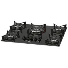Fogão Cooktop Fischer 5Q TC Fit Line Gás Mesa Vidro