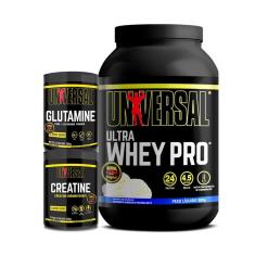 Kit Ultra Whey Pro 900g + Creatine 300g + Glutamine 300g - Universal-Unissex