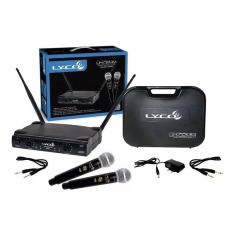 Microfone Sem Fio Profissional Lyco UH02MM UHF Duplo De Mão