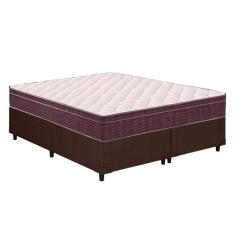 Cama Box Queen: Colchão Espuma Ortobom D28/EP Anatômico Airtech 60 + Base CRC Courano Brown(158x198x18)