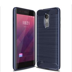 Capa para LG K8 Plus 2018, capa de material de fibra de carbono, macia, antiderrapante, antiimpressões digitais, capa totalmente protetora para LG K8 Plus 2018