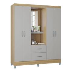 Guarda Roupa Solteiro Cordoba 4 Portas Damasco Off White – Poquema