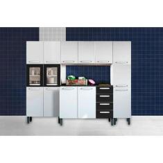 Cozinha Modulada Bertolini Evidence 4 Peças Branco/Preto