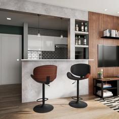 Banqueta Giratória Ibirité Preta - Mobly