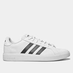 Tênis Masculino Adidas Grand Court Base, Branco, Preto, 44
