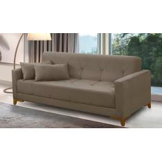 Sofá Cama 3 lugares 2,00m Aurora Suede Capuccino Adonai Estofados