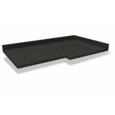 Tampo p/ Balcão Cozinha  Canto Reto B649 98cm Preto Brilho - Kappesber