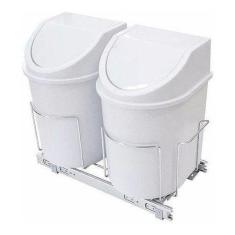 Lixeira Dupla De Base 24 Lts (cada Cesto 12 L) Jomer 8718