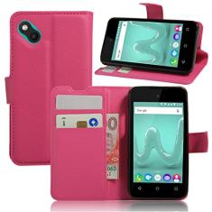 WIKO B-kool, capa carteira flip de couro PU premium com compartimento para cartão, suporte e fecho magnético [capa interna à prova de choque de TPU] Compatível com WIKO B-kool