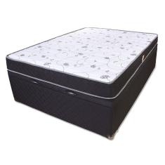 Conjunto Colchão Casal D33 Antialérgico + Cama Box Baú Microfibra BF Colchões 138x188x57cm