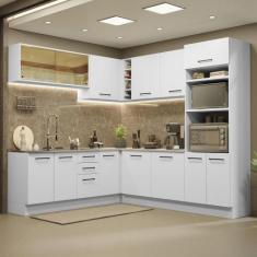 Cozinha Completa de Canto Madesa Agata 459001 com Armário e Balcão (Se