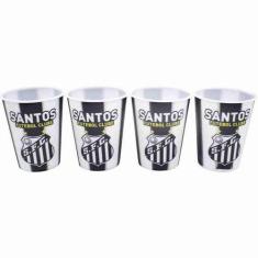 Jogo Com 4 Copos 3D 400Ml - Santos - Mileno, 400ml, Branco