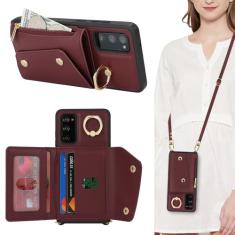 Lipvina Capa para Samsung Galaxy S20 FE com suporte para cartão e alça - bolso com zíper, alça transversal, suporte para cartão de crédito, anel de suporte, linda capa carteira de telefone para