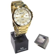Relógio Seculus Masculino Analógico Dourado 20802GPSVDA1