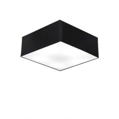 Plafon Quadrado Vivare Md-3050 Cúpula Em Tecido 12/40x40cm - Bivolt Preto 127/220v