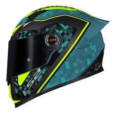 Capacete LS2 FF358 Classic S Striker Azul e Amarelo