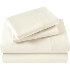 Superior Jogo de lençol de algodão egípcio de 400 fios, lençóis de quarto, itens essenciais da casa moderna, roupa de cama, básico de dormitório, 1 lençol com elástico alto, 1 lençol de cima, 1