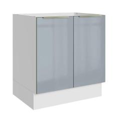 Balcão Madesa 70 Cm 2 Portas - Sem Tampo Branco/Cinza