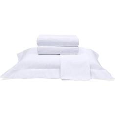 Jogo De Cama Buettner Queen Percal 1000 Fios Dobra Feita Luxo 4 Peças Branco
