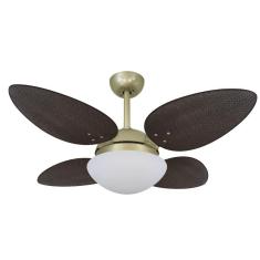 Ventilador de Teto Mais de Casa 105cm 4 Pás 3 Velocidades Bronze Volare Petalo Quad Tabaco 110V
