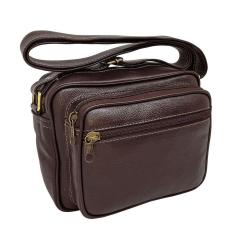 Bolsa Carteiro Masculina Com Alça Tiracolo De Couro Bovino