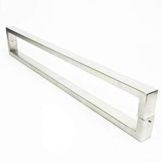 Puxador Portas Duplo Aço Inox Escovado Greco 50 cm para portas: pivotantes/madeira/vidro temperado/porta alumínio e portões