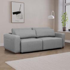 Sofá Essence Retrátil 3 Lugares 200cm CabeCasa MadeiraMadeira Cinza Mescla Claro