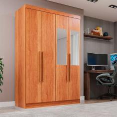 Guarda-roupa Casal 4 Portas Espelho 2 Gavetas Recife Sallêto Cinamomo