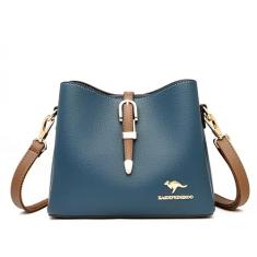 Bolsa balde de couro de qualidade para mulheres bolsas de balde modernas bolsas Hobo para mulheres bolsas balde de couro, Azul, Small