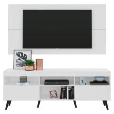 Rack c/ Painel e Suporte p/ TV 65" e Pés Retrô Flórida Multimóveis Bra