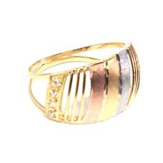 Anel de ouro 18k Tricolor Luxo - Elegancy Joias, 17