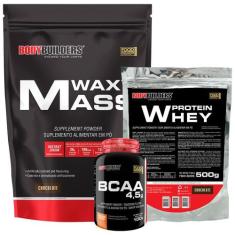 Kit Hipercalórico Waxy Mass 3kg + Whey Protein 500g + BCAA 4,5 100g  B