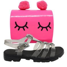 Kit Sandalia Aranha E Bolsa Infantil Tranversal Menina Delicada Modern