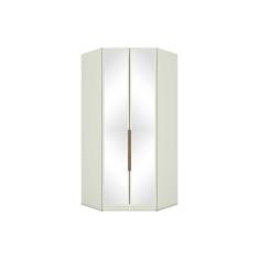 Guarda Roupa Closet Solteiro De Canto Oblíquo Seletto Mc06 C- 2 Portas C- Espelho E 3 Gavetas Areia - Henn