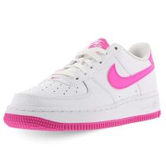 Nike Tênis infantil Air Force 1 (FV5948-103, branco/branco/malaquita), Branco/fúcsia a laser, 6.5 Big Kid