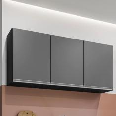 Armário Aéreo 1,20m com 3 Portas Cozinha Área de Serviço Valentina Pre