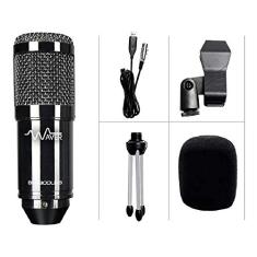 Microfone Condensador Bm-800 Usb Waver + Tripé + Cabo XLR - USB (Silver)