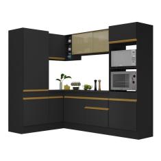 Armário De Cozinha Completa De Canto V2084 Dourado
