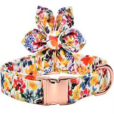 Coleira grande personalizada para cães, coleira para cachorro, laço de flor para cachorro, coleira feminina para cachorro, gravata borboleta grande para cães.