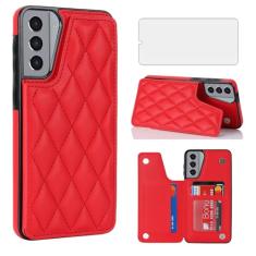 Asuwish Capa de celular para Samsung Galaxy S21 5G 15.7 cm capa carteira com protetor de tela de vidro temperado e couro RFID suporte para cartão de crédito suporte acessórios para celular S 21 21S G5