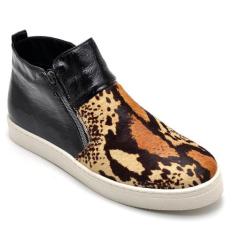 Tênis Casual Feminino Cano Médio Animal Print Onça Conforto - Rubim Ca
